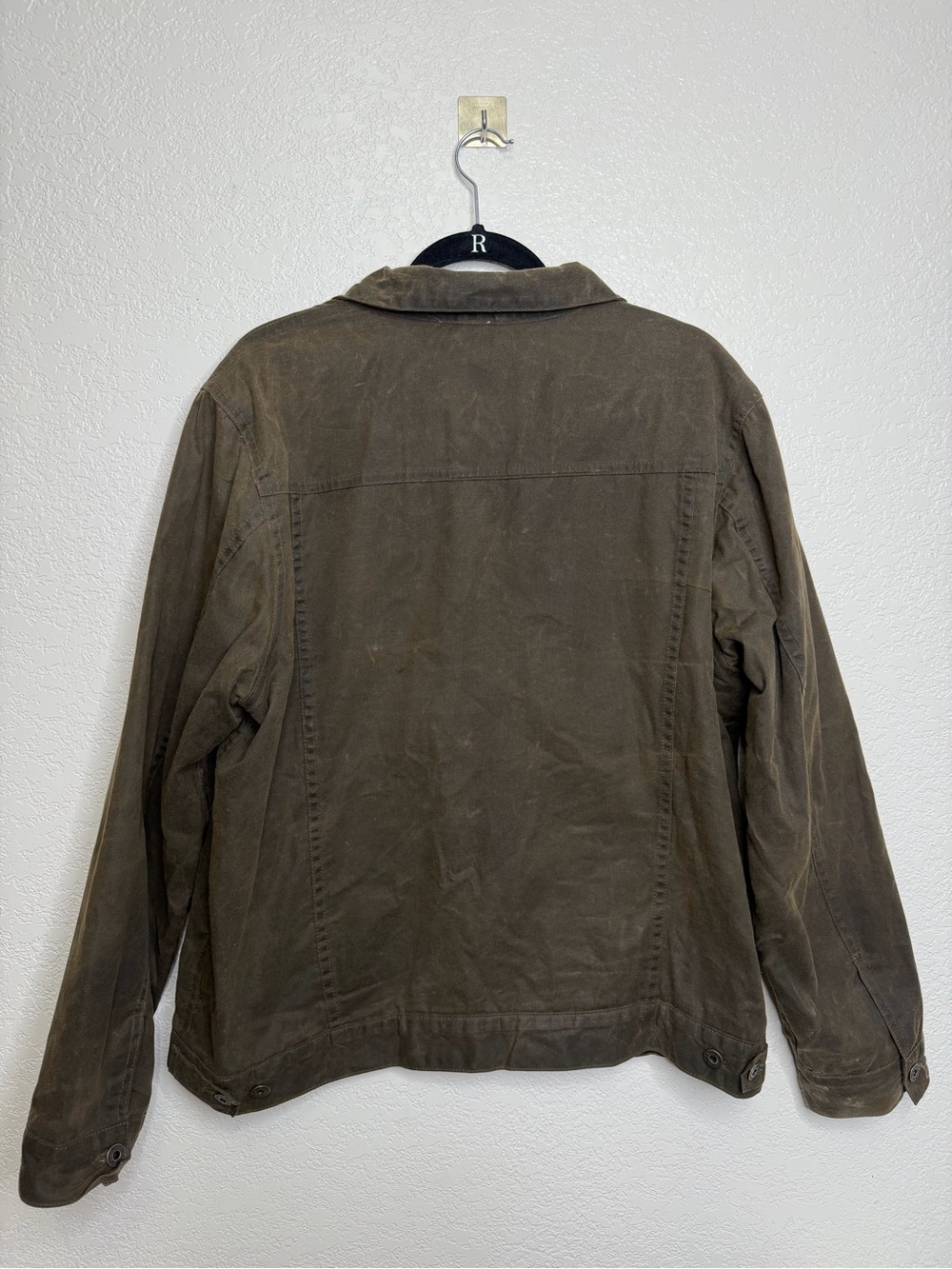 Flint And Tinder Waxed Trucker Jacket Fleeced Lined Forest Green Mens Sz XL - Picture 2 of 13